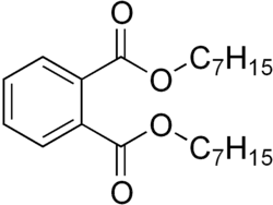Structuurformule van diheptylftalaat