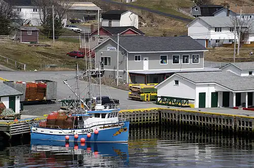 Boot in de dorpshaven