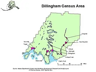 Kaart van Dillingham Census Area