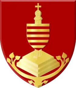 Het wapen van Dilsen-Stokkem (Stokkem = Loonse stad).