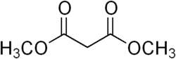 Structuurformule van dimethylmalonaat