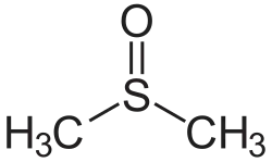 Structuurformule van dimethylsulfoxide