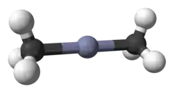 Molecuulmodel van dimethylzink