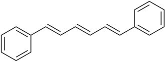 Structuurformule van difenylhexatrieen
