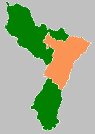 Het district Neder-Elzas (oranje) in Elzas-Lotharingen