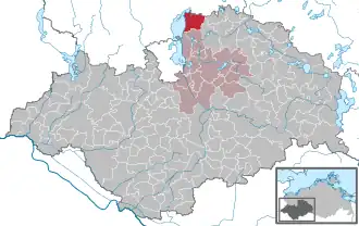 Kaart van Dobin am See