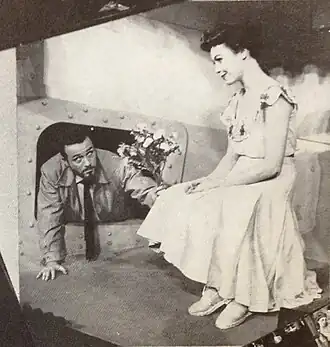 William Johnson en Judy Tyler in the Broadway-productie van Pipe Dream (1955)