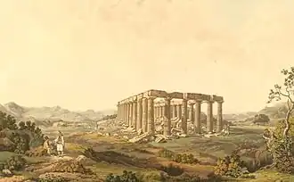 De archeologische site, geschilderd in 1821