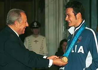 Fioravanti (in 2000) met toenmalig Italiaans president Ciampi