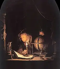 Gerrit Dou's Astronoom bij kaarslicht, 1665