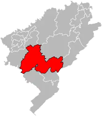 Locatie van het kanton