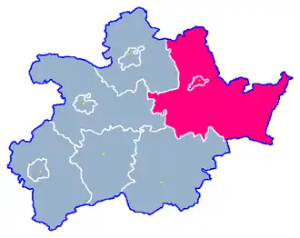 Ligging van de gemeente binnen de powiat