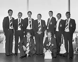 Pirard met het Olympische wielerteam (1976)