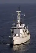 Het Nederlandse fregat Hr. Ms. Van Nes voor de kust van Panama tijdens de multinationale militaire oefening PANAMAX in 2007