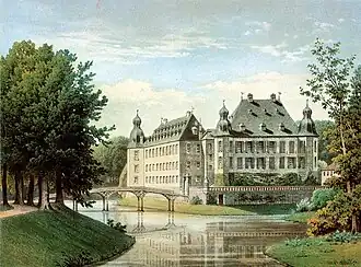 Schloss Dyck tussen 1857 en 1883