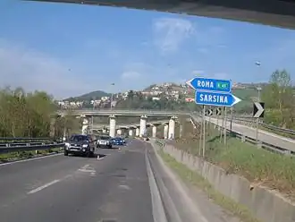 De SS3bis/E45 bij Sarsina