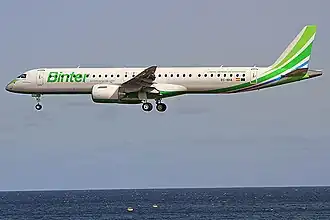 Een Embraer 195-E2 van Binter Canarias