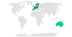 ■&nbsp;Lidstaten■&nbsp;Geassocieerde lidstaten■&nbsp;Prospectstaten