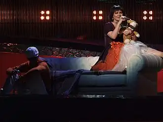 Geta Burlacu tijdens het Eurovisiesongfestival 2008