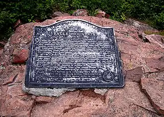 Plaquette op de top van Eagle Mountain