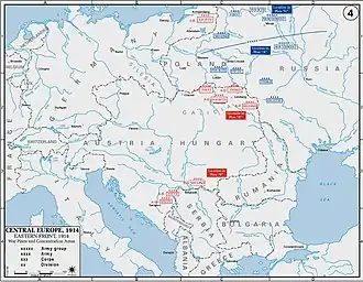 Frontverloop in 1914