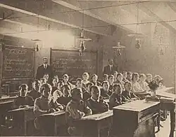 Ondergrondse school in Reims in 1916.