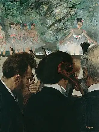 Edgar Degas, Musiciens à l'orchestre, 1872