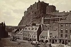 Edinburgh Castle from Grass Market, 1865