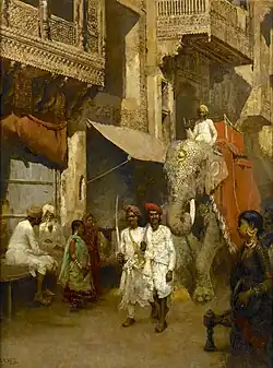 Promenade on an Indian Street(ca. 1880)