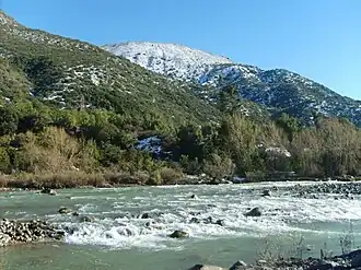 De rivier in de Andes
