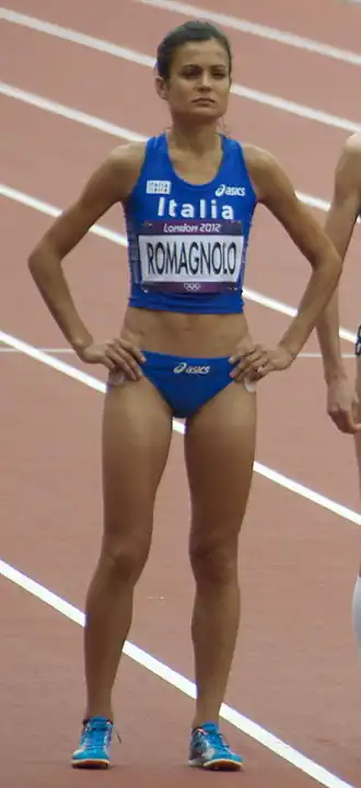 Aan de start van de olympische 5000 m in 2012, Londen