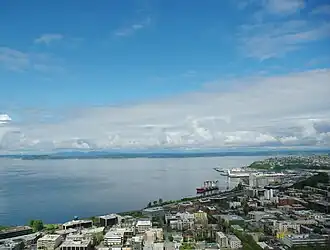 Elliott Bay vanuit de Space Needle