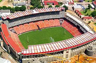 Het rugbystadion van Ellis Park in 2009