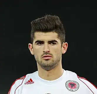 Hysaj met Albanië in 2014