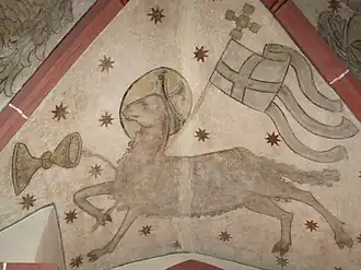 Muurschildering Lam Gods