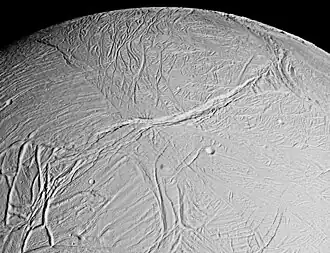 Het oppervlak van Enceladus