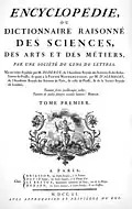 Encyclopédie  Voorpagina deel I