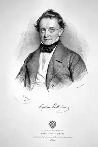 Stephan Endlicher, Lithografie door Joseph Kriehuber 1848