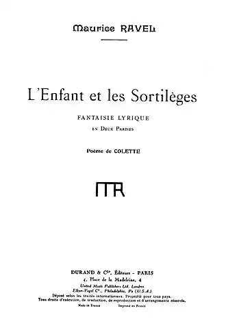 L'Enfant et les sortilèges (eerste editie)