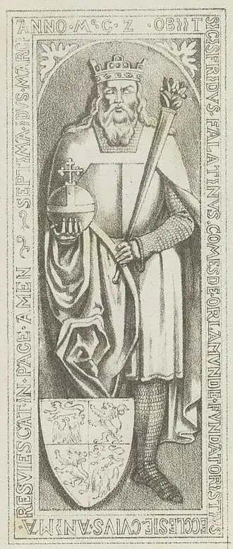 Grafsteen van Siegfried II van Weimar-Orlamünde.