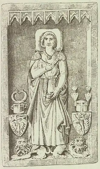 Epitaaf van graaf Herman IV van Weimar-Orlamünde in de Elisabethkapel van Naumburg.