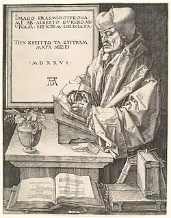 Portret van Erasmus1526Kopergravure249 x 193 mmBartsch 107