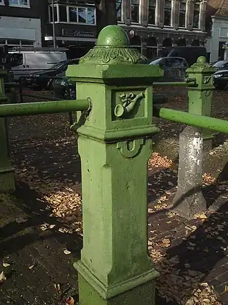 De erfafscheiding die op de Veemarkt en Noorderveemarkt gevonden kan worden