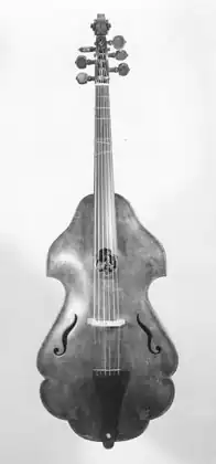 Een G-violone, gemaakt rond 1630 in Stockholm door de Zweed Ernst Busch