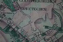 Erwetegem op de Ferrariskaart.