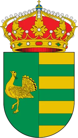 De grote trap op het wapen van de gemeente Parla in de regio Madrid (Spanje)