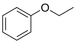 Structuurformule van ethylfenylether