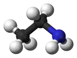 Molecuulmodel van ethylamine