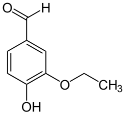 Structuurformule van ethylvanilline