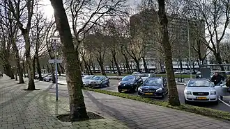 Twee van de drie flats van WeerdesteinOp de voorgrond Europaboulevard (januari 2019)